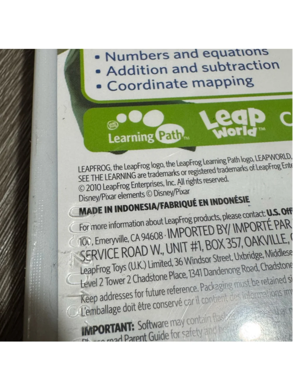 LeapFrog Toy Story 3 Learning Game for Leapster Video Game